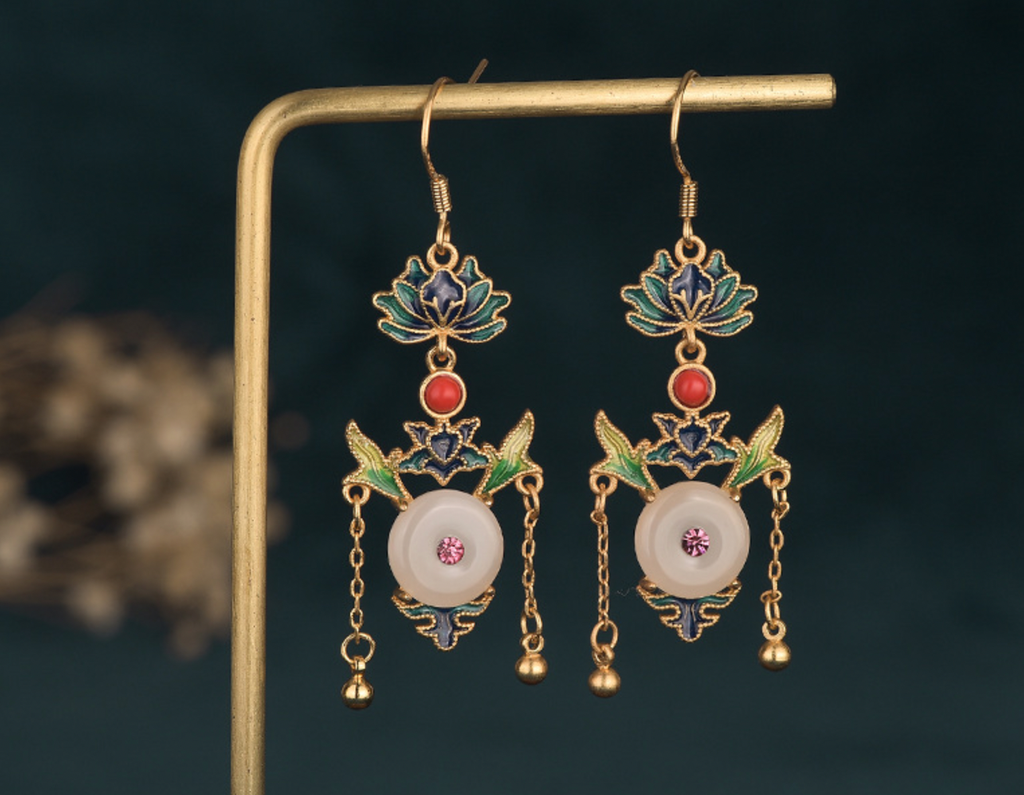 Chinese Style Cloisonne Retro Luxury Earrings