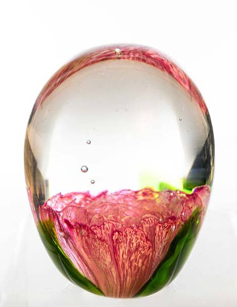 Glass Pink Flower in the Ball 4.75