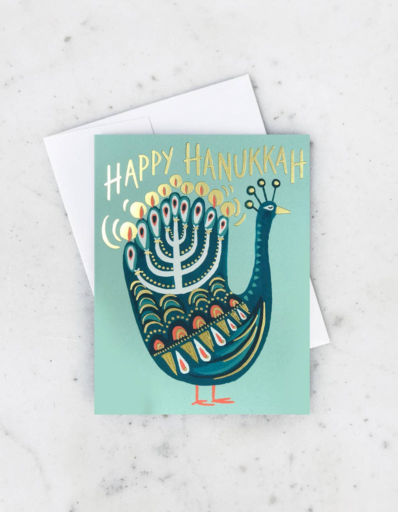 Hanukkah Peacock Card