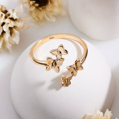 Adjustable Butterfly Cluster Ring: Bronze