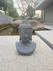 Serenity Enlightened Zen Buddha Head Statue