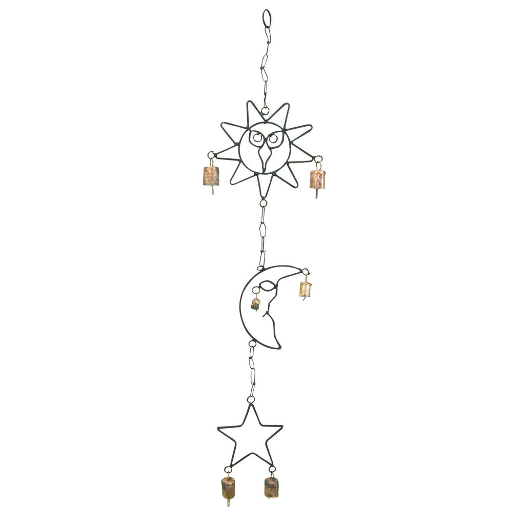 METAL SUN, MOON, STAR WINDCHIME 31