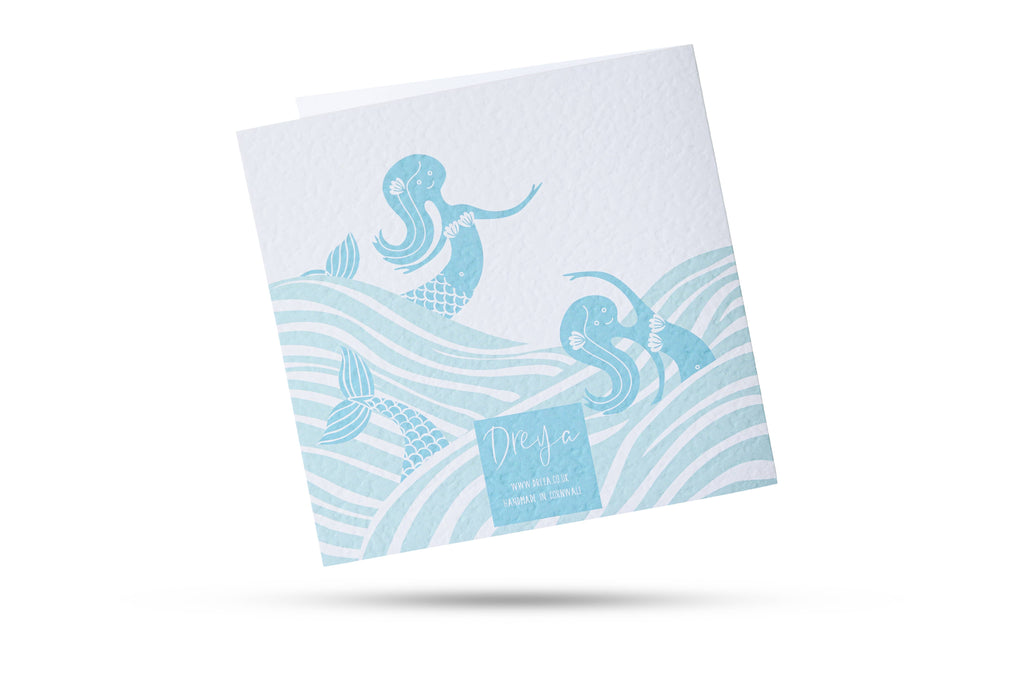 Mermaid - Greeting Card With Fused Glass Gift