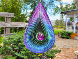 Crystal Purple Teardrop - Large Wind Spinner