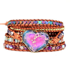 Imperial Jasper Love Heart Wrap Bracelet