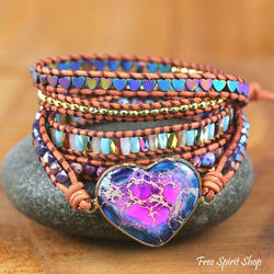 Imperial Jasper Love Heart Wrap Bracelet