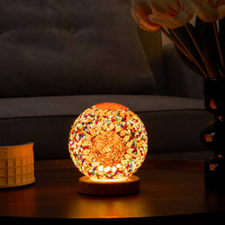 Portable Bohemian Mosaic Night Light: Blue