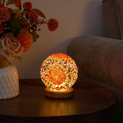 Portable Bohemian Mosaic Night Light: Blue