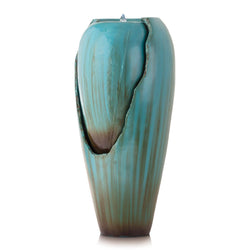 Alpine Corporation Jar Fountain with LED Lights - Teal