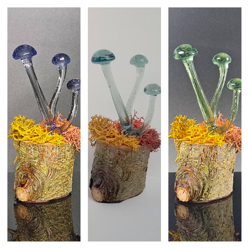 Mushroom Sculpture, Color Changing Mushrooms, Made to Order: Yellow to Ornage