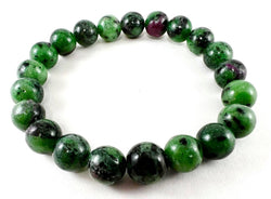 Long Size Ruby Zoisite Beaded Bracelet Wrist Mala 10mm