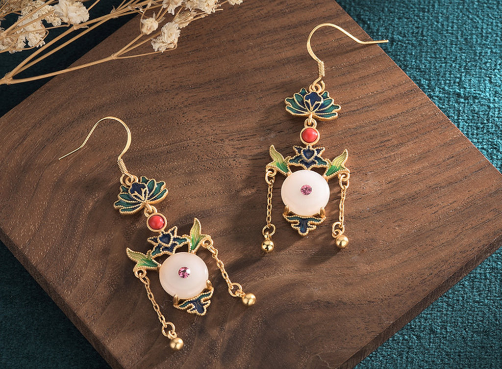 Chinese Style Cloisonne Retro Luxury Earrings