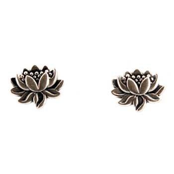 Earring Posts, Lotus Flower w/ Ring 9.5x11.5mm, Silver Plated, by  TierraCast (1 Pair) — Beadaholique