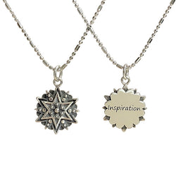 Inspiration Mandala Affirmation Double Sided Necklace in Sterling Silver