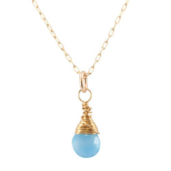 Blue Chalcedony Briolette Necklace