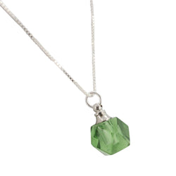 Faceted Green Crystal Essential Oil Diffuser Necklace