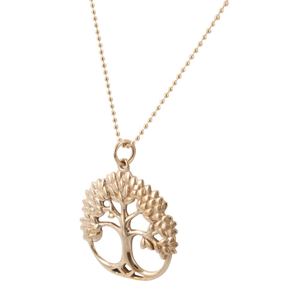 Tree of Life Necklace in Golden Bronze on 18