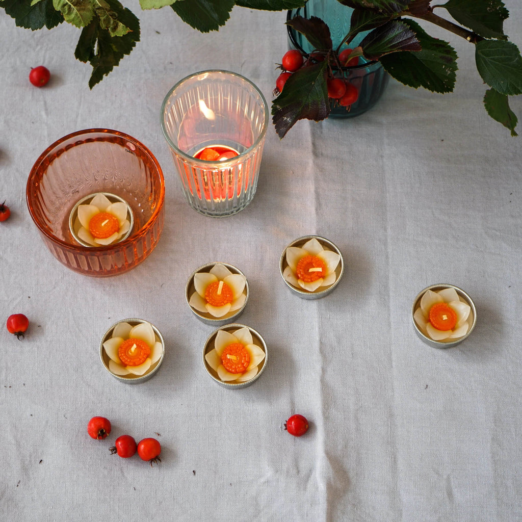 White Daffodil Scented Tealights