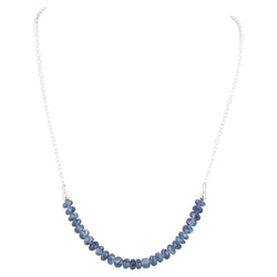 Blue Kyanite Gemstone Necklace on Sterling Silver Chain