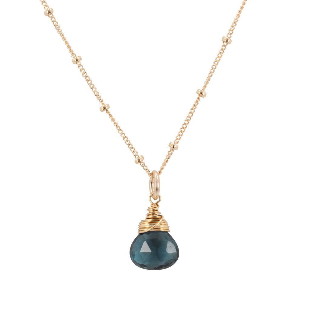 Gold London Blue Topaz Necklace