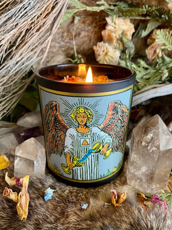 Temperance Tarot Candle - 8.5oz, Soy and Coconut Candle, Skin-Safe, Lavender, Copal, Sandalwood